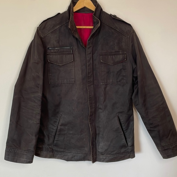 Men’s waxed cotton military jacket - Picture 1 of 3